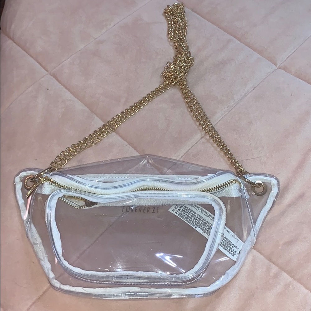 New - Forever 21 Fanny pack - clear/gold
